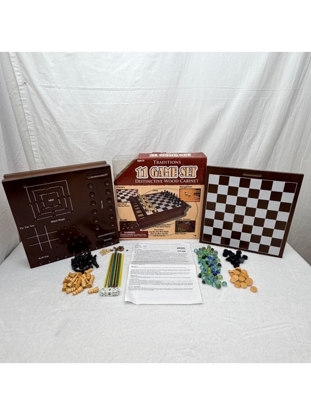 Traditions 11 Game Set Distinctive Wood Cabinet Cardinal Games 100% Complete